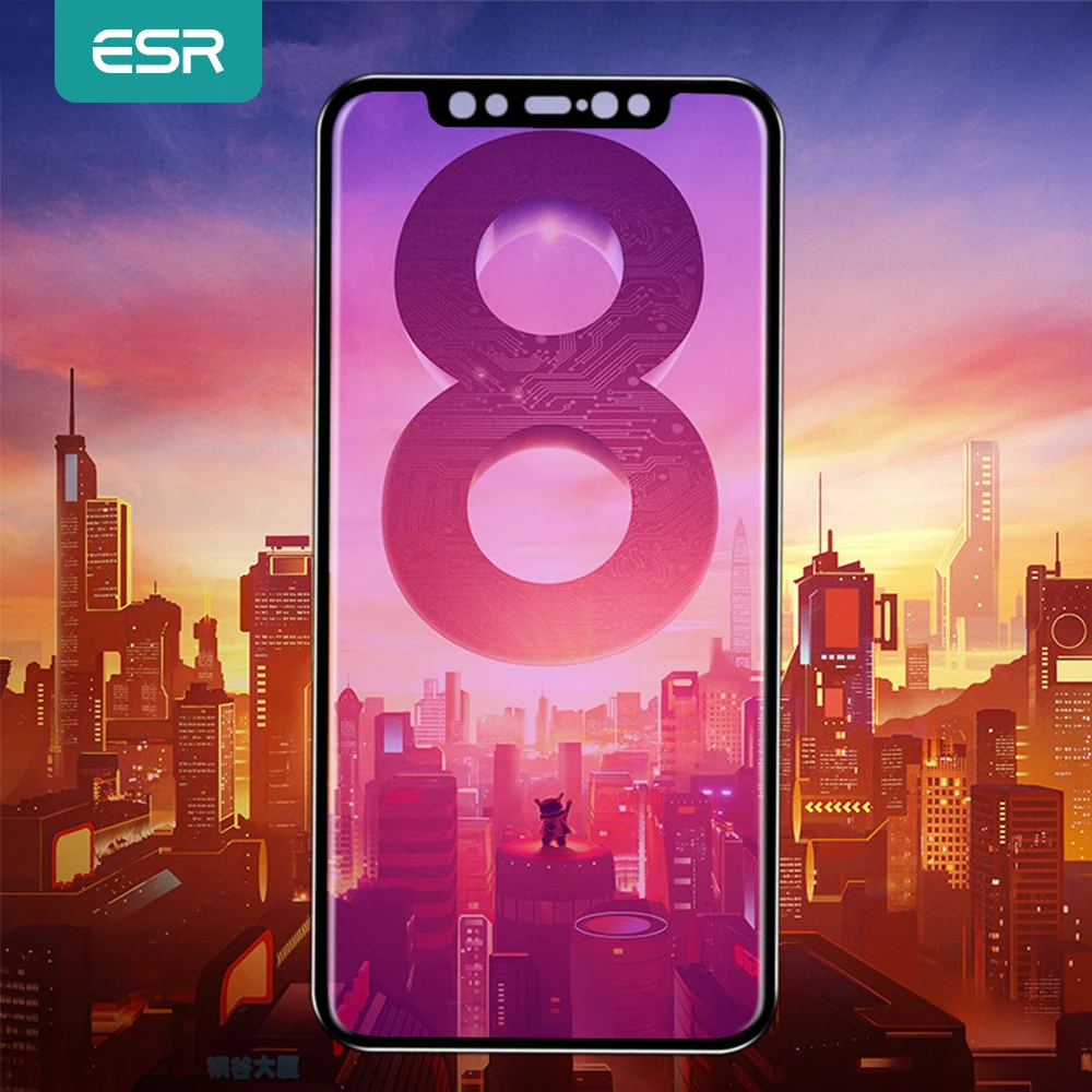 Защитное стекло ESR для Xiaomi MI 8 3 шт. 9H 3D полное покрытие с изогнутыми краями