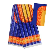 Африканская восковая лента, Шелковый воск, Анкара,, атласная ткань, 4 Ярда, audel/modell, хлопковая ткань для платья+ 2 ярда, шифон, YBG102619