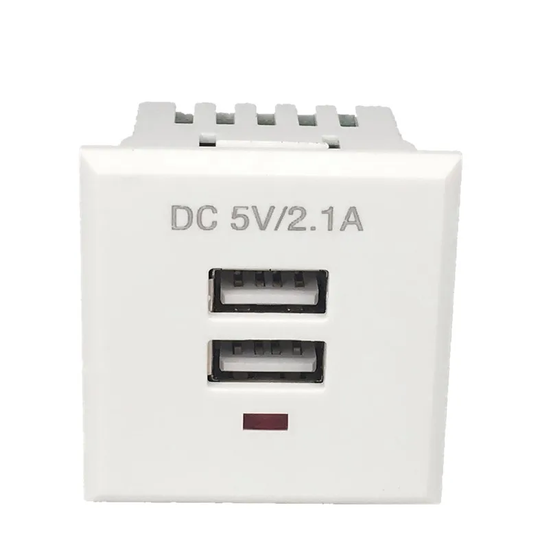 5V 2.1A Card-type dual USB power socket embedded USB desktop socket DC charging power module power strip plug adapter power adapter