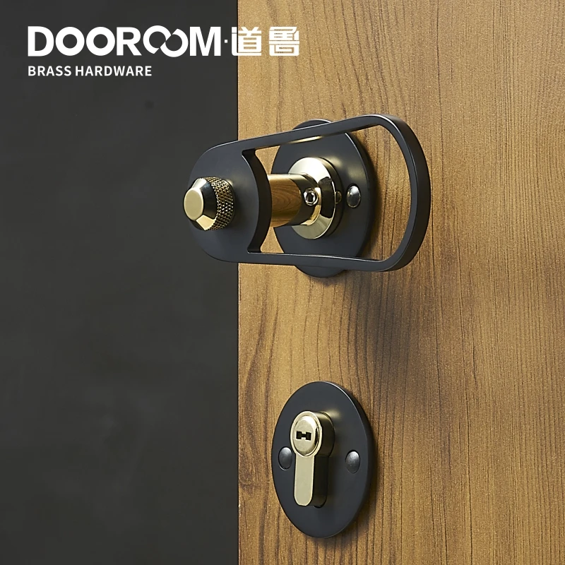 Дверный латунный дверной рычаг ультра-тонкий бесшумный черный золотой современный интерьер для спальни ванной комнаты деревянный дверной замок разделенная ручка