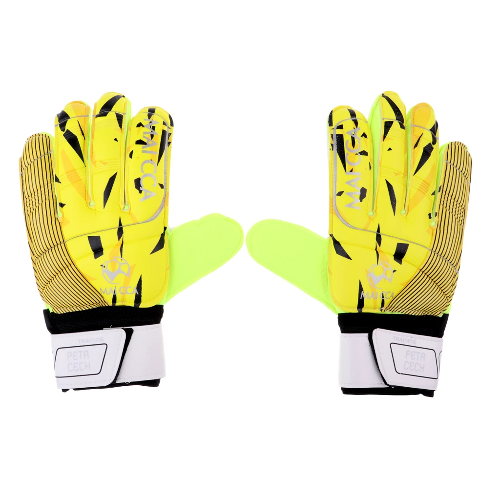 Yellow Size 10 Профессиональные Футбольные вратарские перчатки, перчатки с защитой пальцев, утолщенные латексные футбольные вратарские перчатки - Цвет: Yellow Size 10