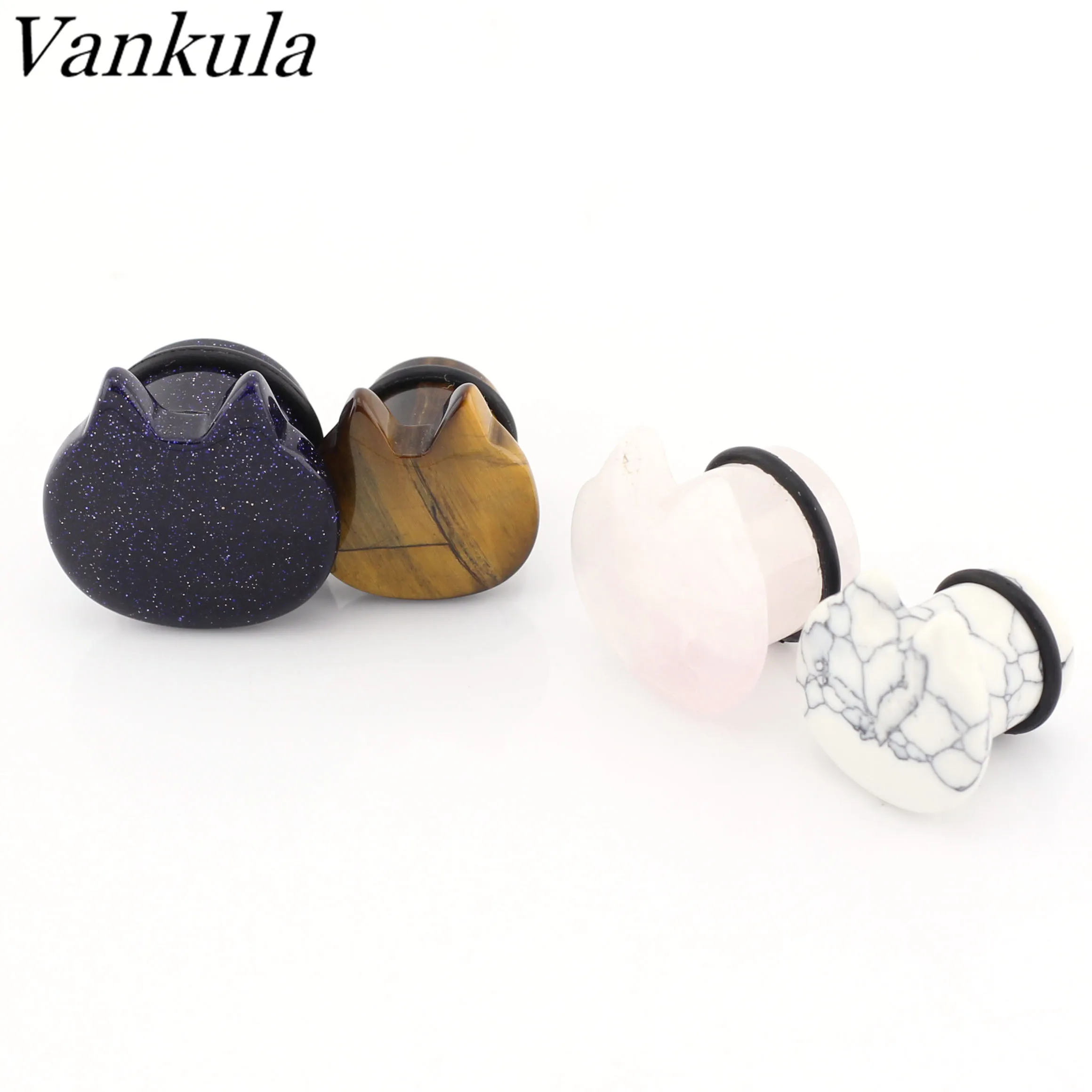Vankula Новое поступление туннели для ушей кошачья голова Ушная шина для тела ювелирные изделия растяжения пара