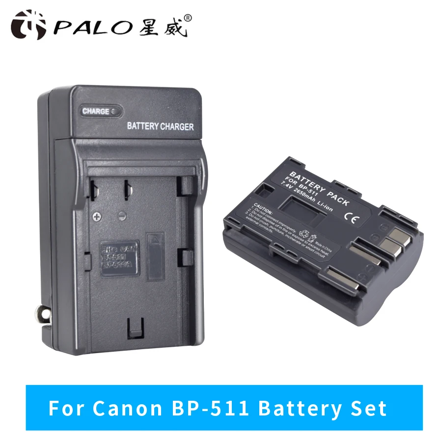 PALO 7 4 V 2650mAh bp-511 BP 511 Цифровые Батареи камера + cargador зарядное устройство Canon EOS D60 300D 5D