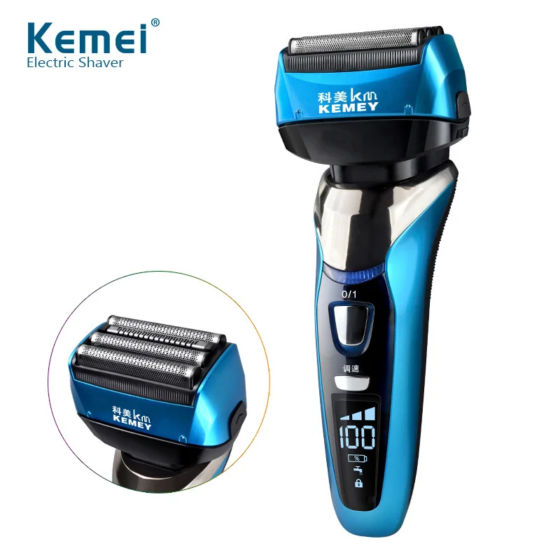 Electric Shaver 3D Floating Four Blade Rechargeable Reciprocating Washable Cordless Men Bread Shaving Machine Electric Razor 35D
