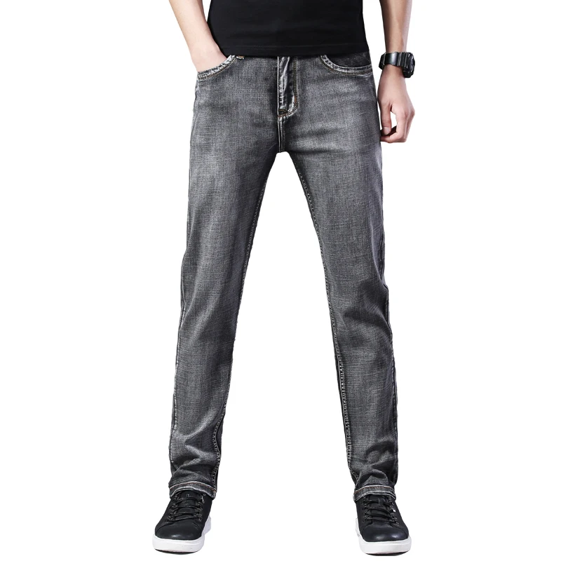 Jantour 2020 New Jeans Men Classical Jean High Quality Straight Leg Retro Male Casual Pants Plus Size28-40 Cotton Denim Trousers | Мужская