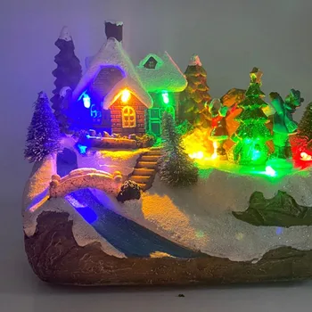 

Led Light Resin House Christmas Festival Tabletop Decorations For Home Nice Illuminated House DIY Decor Gift