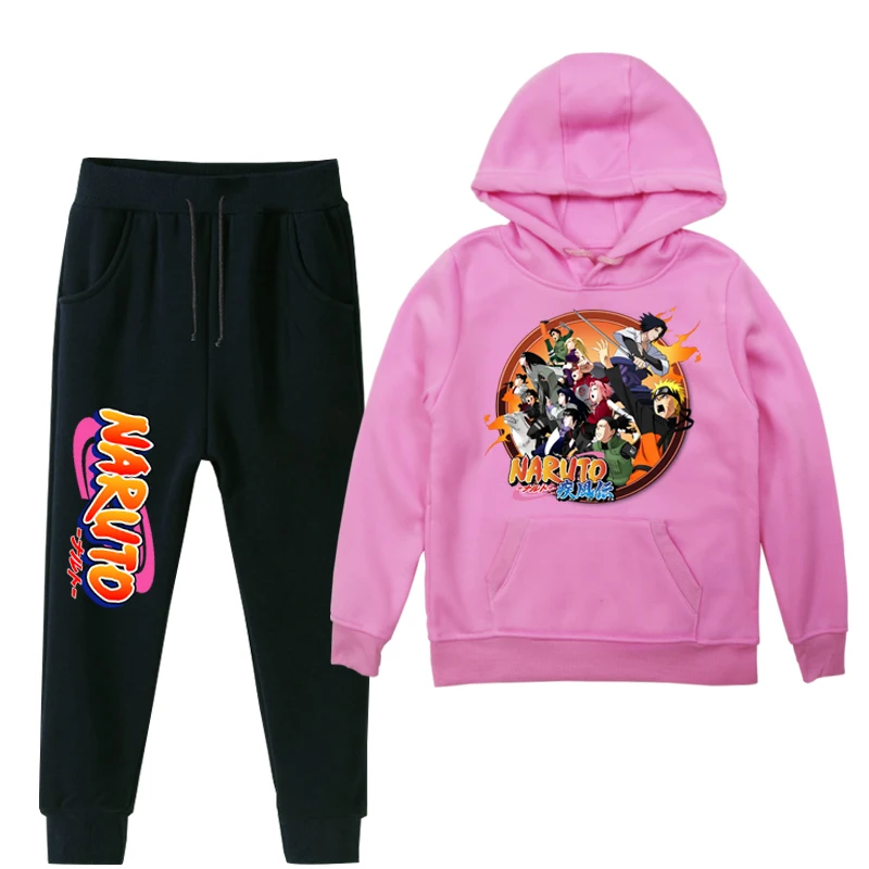 Autumn Winter Baby Boys Girls Naruto Print Clothing 2pc Set Pullover Sweatshirt Top+ Pant Clothes Set Baby Toddler Outfit Suit