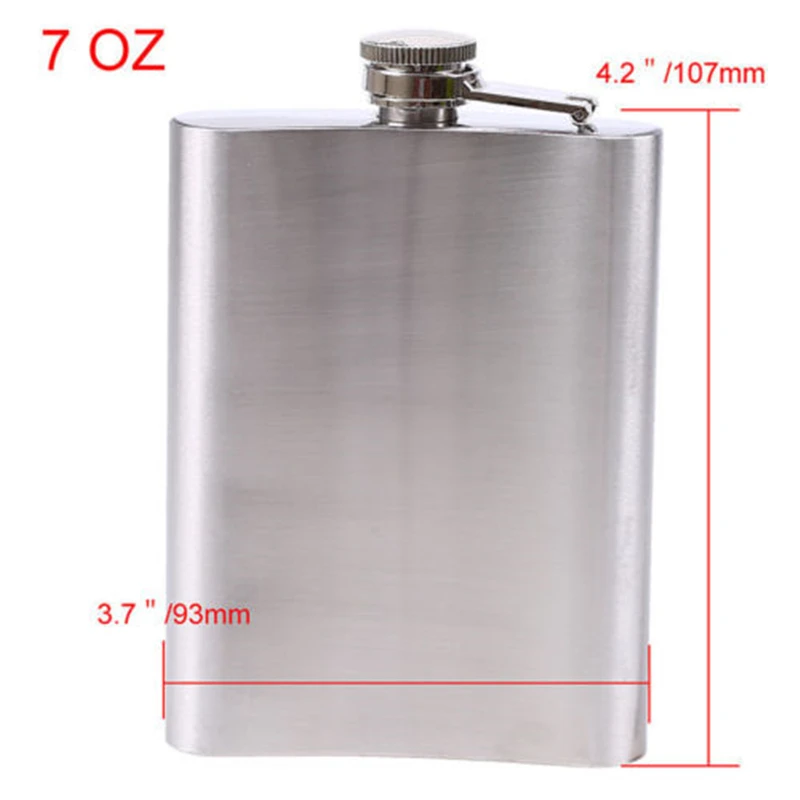 7OZ Фляжки из нержавеющей стали, фляжка для ликера, алкоголь виски, карманная бутылка для вина 7 8 10 унций - Цвет: 7OZ
