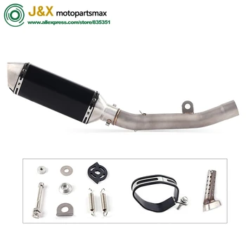 Motorcycle Full Exhaust Mffler Escape System Contact Middle Link pipe DB Killer Slip On for Kawasaki Z800 Z 800 2013-2017
