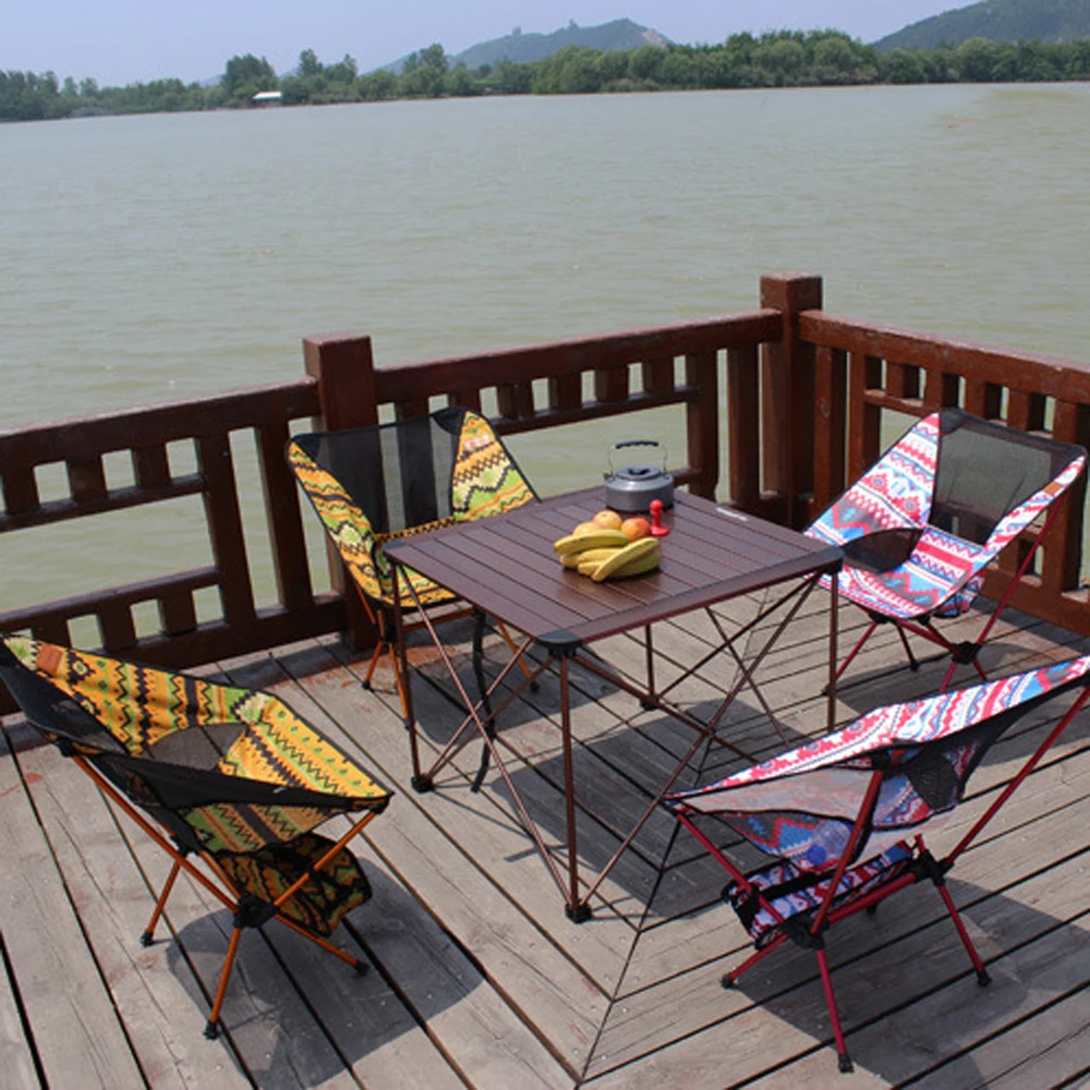 Folding Chair Desert&Fox Camping Chair Multicolor Picnic Beach Collapsible Backrest Chairs with Carry Bag Outdoor Portable Foldable Chair for folding chair
