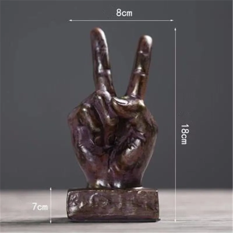 G 8X7X18CM Thumbs-up Version OK Hand Signal смола статуя креативный бар KTV настенные завесы домашняя статуя настольное украшение ремесло X3309 - Цвет: G 8X7X18CM