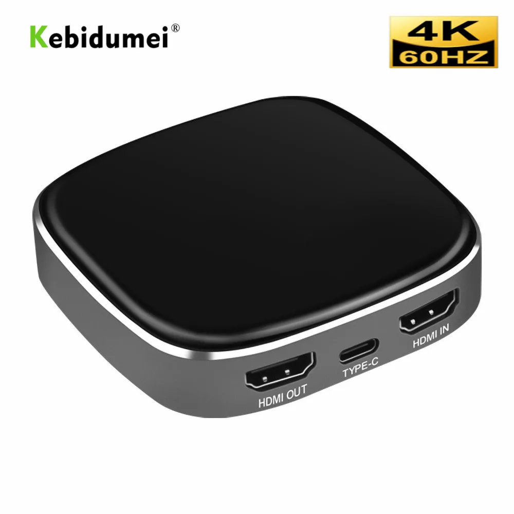 Захват видеосигнала USB Type C устройство захвата видео 4K 60fps для игр и ТВ тюнера HDMI