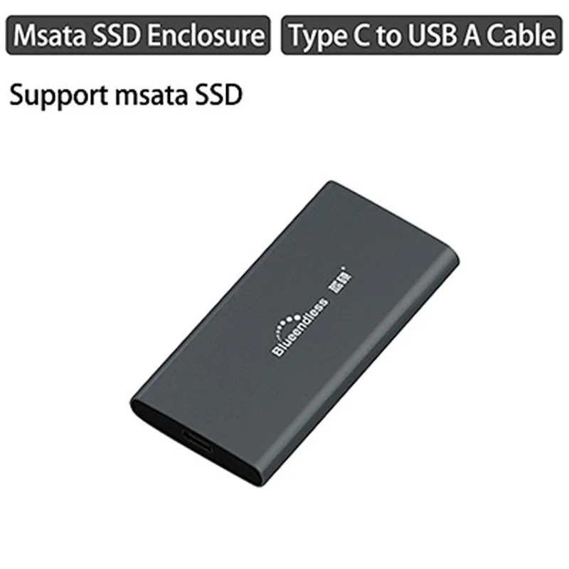 MSATA C-A SSD m.2 чехол type C to type C поддержка 2242/2260/2280/msata M.2 NGFF B Ключ слот SSD алюминиевый чехол для твердотельного диска высокая скорость - Цвет: MSATA C-A