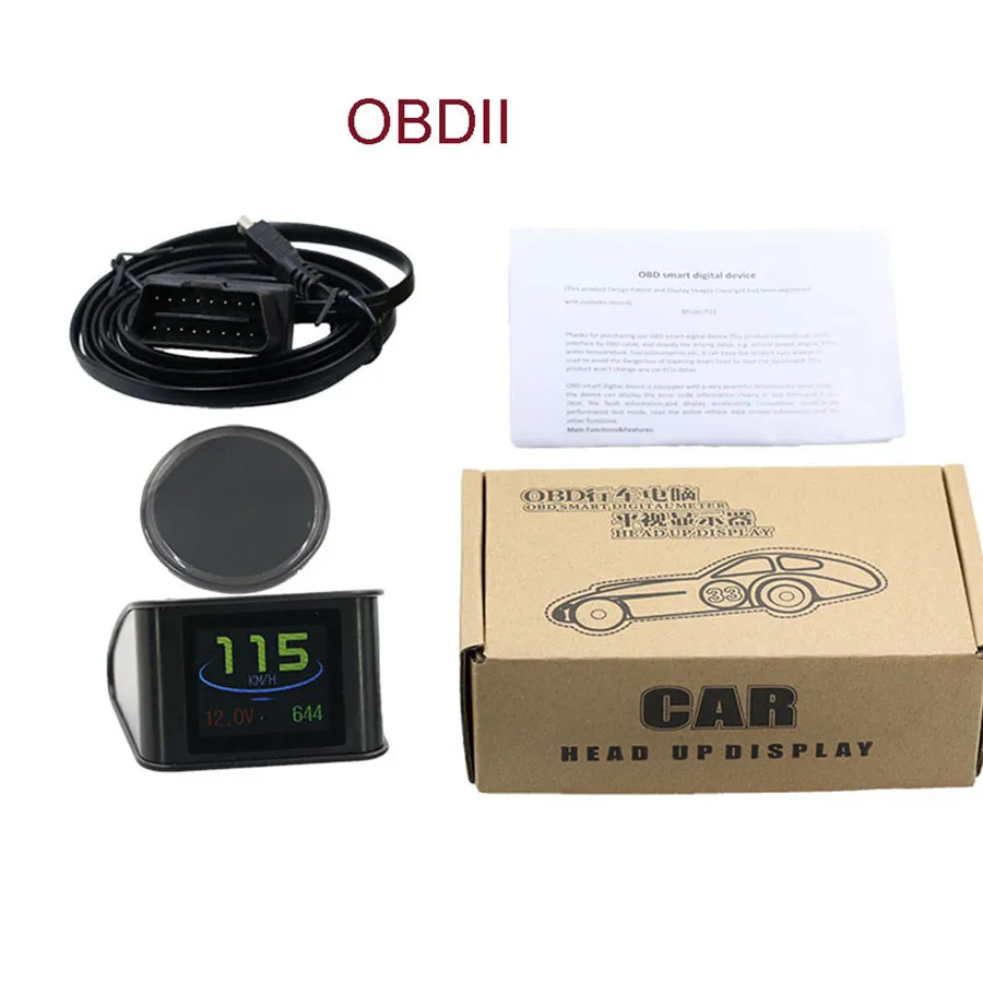 1 шт. HUD компьютерный Автомобильный цифровой OBD2 дисплей Автомобильный проектор скорости расход топлива датчик температуры диагностический сигнал