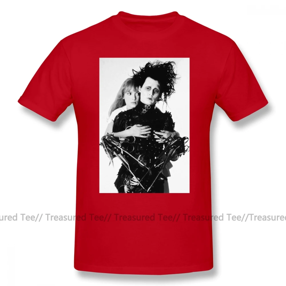 Футболка Эдварда сissorhands, Депп Райдер Эдварда, футболка с короткими рукавами, модная футболка, милая Хлопковая мужская футболка - Цвет: Red