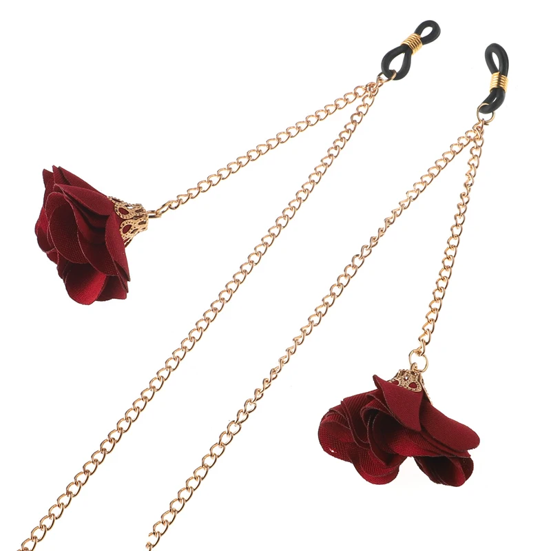 Модный красный цветок кулон шнурок для очков очки солнечные очки с цепочкой шнурок веревка цепочка для очков для чтения Держатель шейный ремень