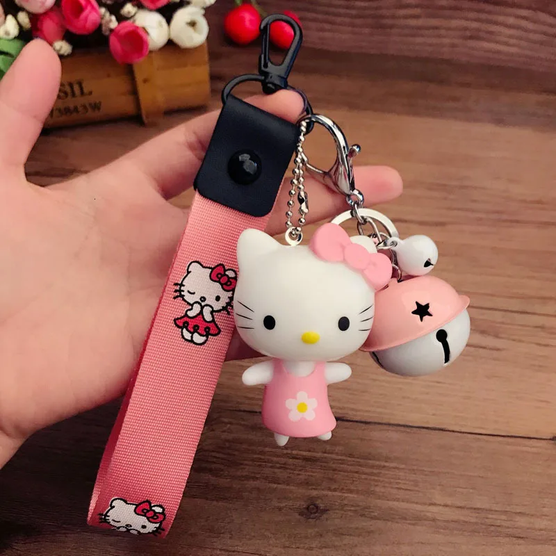 Новинка, женский брелок hello kitty, подарок для девушек, висячая веревка, браслет на запястье, автомобильная сумка, брелок, брелок, цепочка для ключей, брелок для телефона - Цвет: 17
