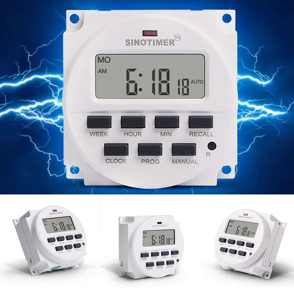 

1.598 inch LCD Digital Timer Switch 12V DC 7 Days Programmable Time Switch with UL listed Relay inside LED indicators #912