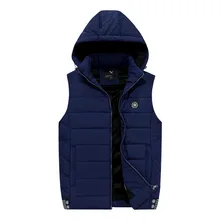 Осенний и зимний съемный наплечный жилет с капюшоном мужской теплый повседневный пуховый хлопковый жилет с хлопковой подкладкой одежда Wais