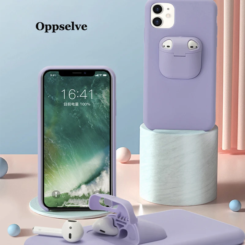 Oppselve 2 в 1 коробка для хранения наушников AirPods 3 Pro Чехол iPhone 11 XR X XS Max 7 8 Plus 12 SE чехол
