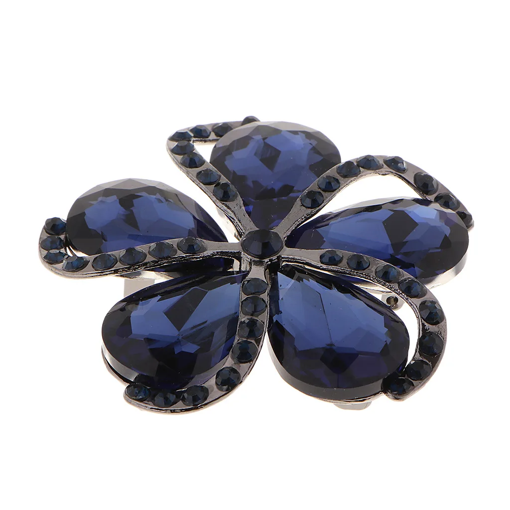 1Pcs Beautiful Floral Rhinestone Shank Button Crystal Flower Brooch Decorative Buttons Sewing Embellishments for Wedding Dress