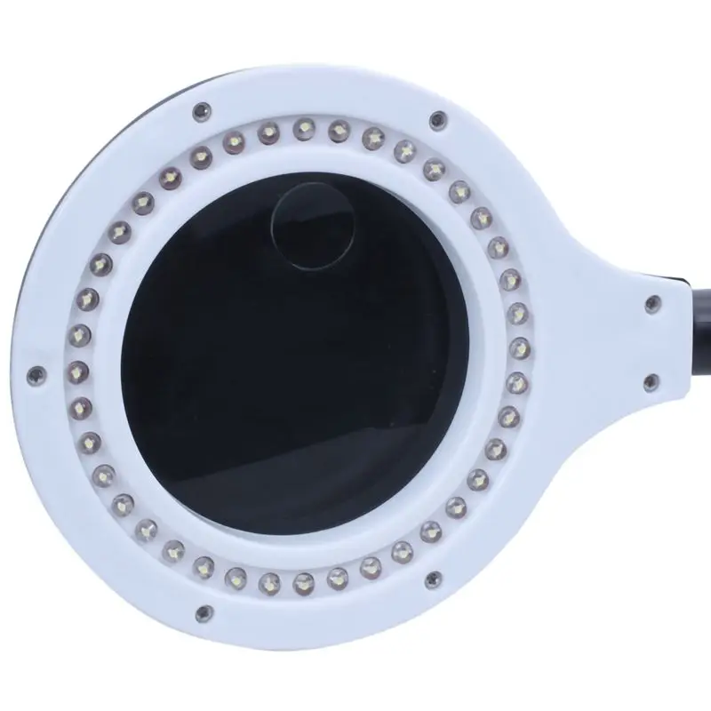Kopen New 220V, ambachten Glas Lens LED Bureau Vergrootglas Lamp Licht 5X 10X Vergrootglas Desktop Loupe Reparatie Tools met 40 LEDs Stand (EU plug