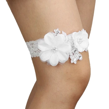 

Elegant Crystal Beads Wedding Bridal Garter Crystal Flower Blossom Garters