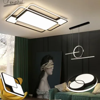 

Modern Art LED Strip Fixtures Nordic Minimalist Dining Table Hanging Light Living Room Bedroom Bedside Loft Cafe Decor Fixtures