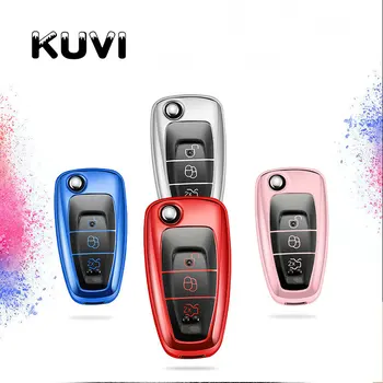 

New Soft TPU Car Key Case Cover For Ford Ranger C-Max S-Max Focus Galaxy Mondeo Transit Tourneo Custom Auto Key Holder keychain