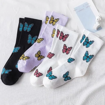 

New Butterfly Socks Women Stockings Streetwear Girl Socks Harajuku Crew Women Socks Funny Dropshipping Supply