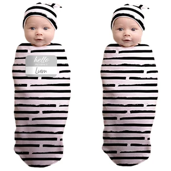 

Newborn Infant Baby Boys Girls Floral Swaddle Wrap Swaddling Sleeping Bag Blanket Headband 2pc Set