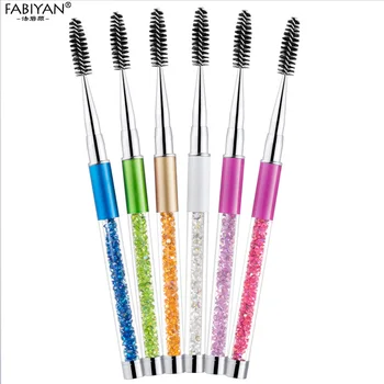 

Makeup Eyelash Eyebrow Mascara Extension Comb Pen Brush Spiral Wand Metal Rhinestones Handle Applicator Tools Cosmetic Beauty