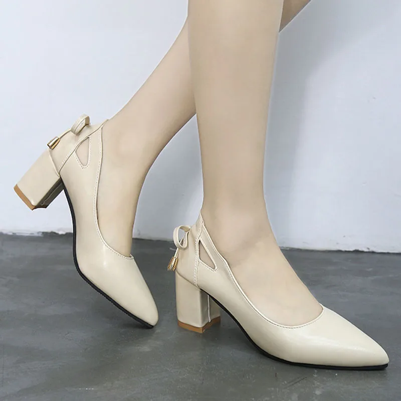 Autumn High Heels Women Pumps Platform Suede Shoes Women Ankle Strap Thick Heeled Ladies Shoes Comfortable Working WSH3166
