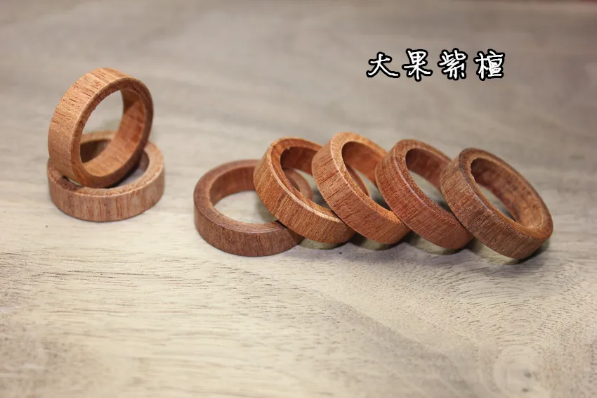 Черное кольцо из красного дерева полуфабрикат DIY деревянный материал Малый материал плоский правый угол [неровный внутренний диаметр 16,5 мм]