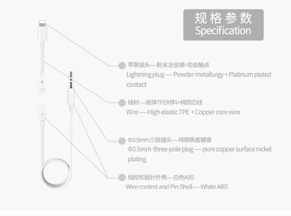 Регулятор громкости с адаптером Aux для 8-контактный Lightning/HDMI 3,5 мм на обоих концах для подключения внешних устройств к автомагнитоле для 6s 7 8 plus X Xs Xr Max, подключаемый к наушникам, Динамик