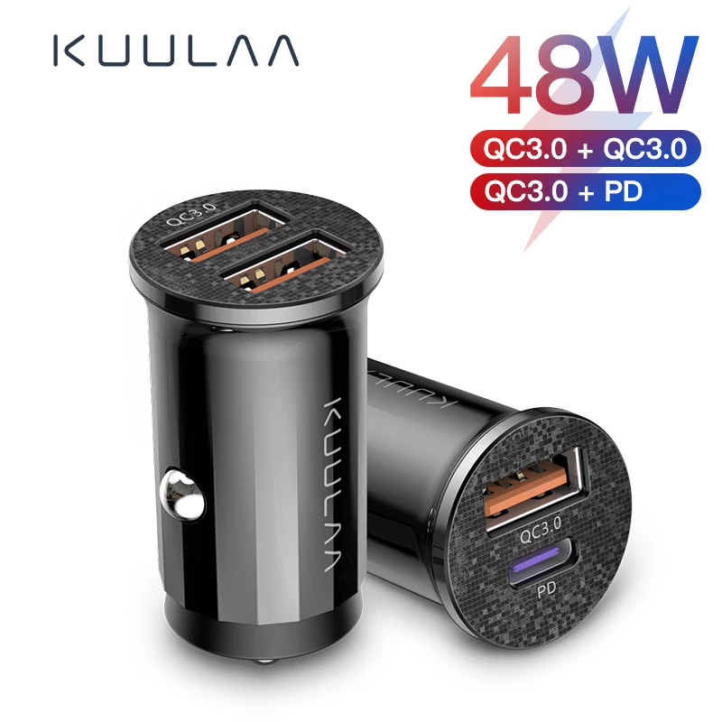 KUULAA мини USB Автомобильное зарядное устройство Quick Charge 4,0 PD 3,0 48 Вт Быстрая зарядка зарядное устройство для iPhone Huawei Xiaomi Mi Type C мобильный телефон|Зарядные устройства| | АлиЭкспресс
