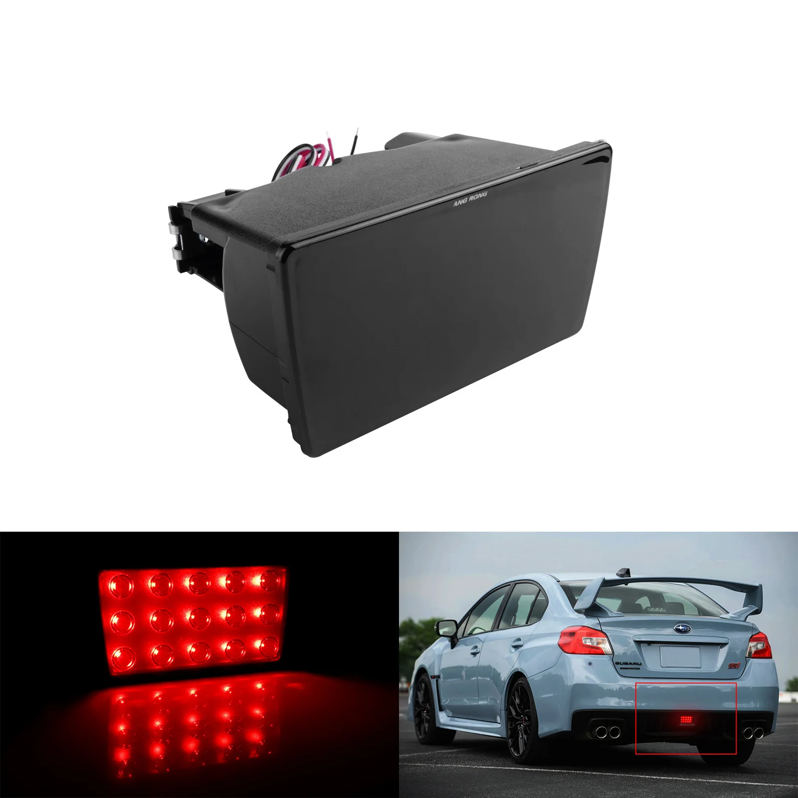 

ANGRONG 1x Задний светодиодный фонарь с черными линзами в стиле F1, стоп-сигнал, стоп-сигнал для Subaru WRX STi XV Impreza 12 В
