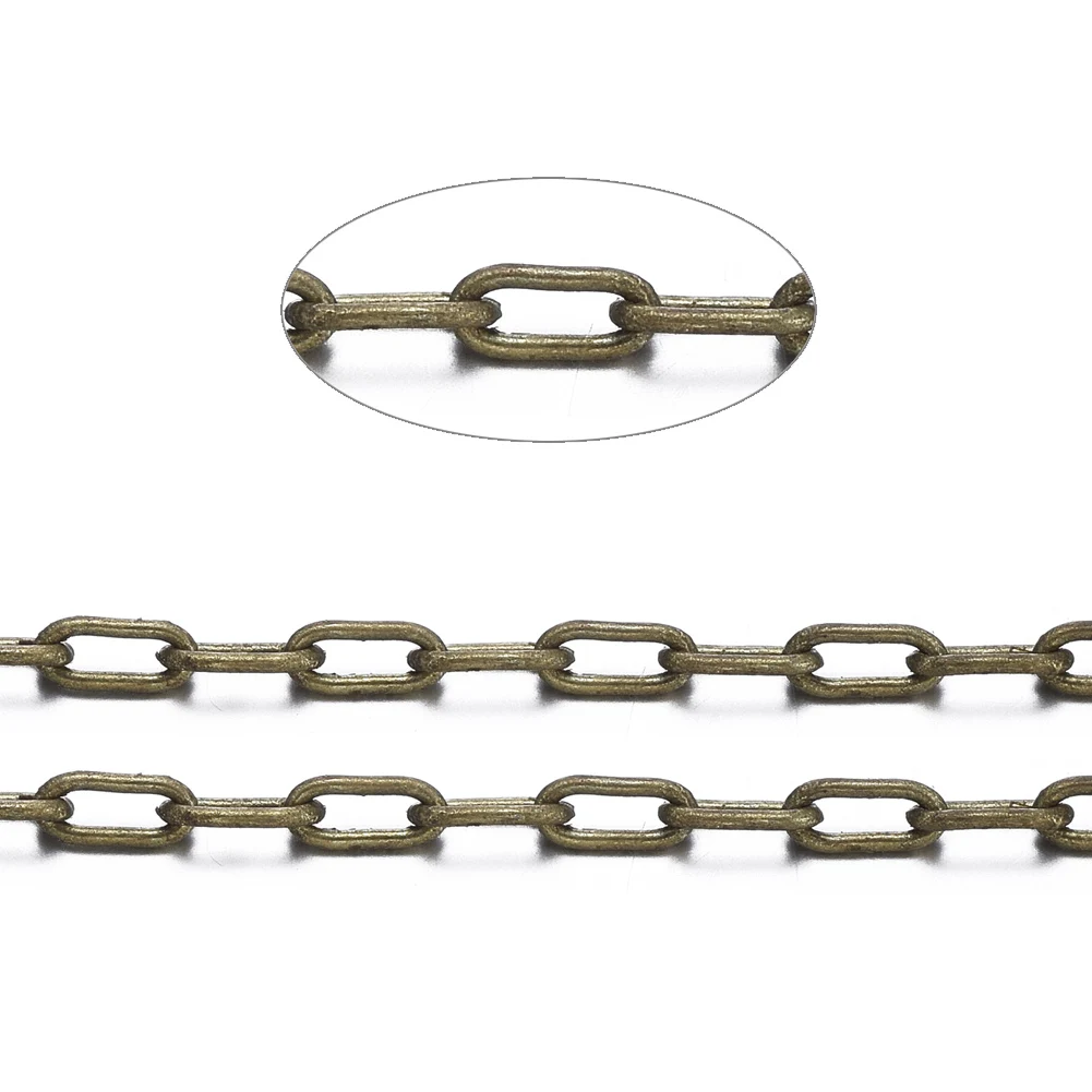 1 Meter Antik Bronze Metall Ketten Halsketten Anhänger Oval Ring Verbindungen 
