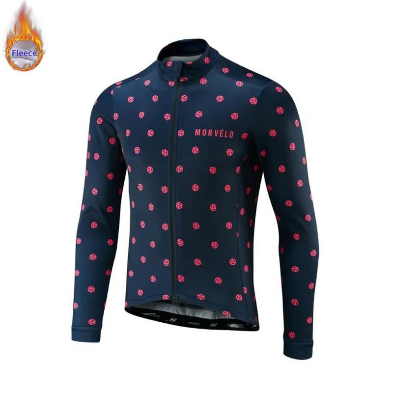 Pro team New Men Long Sleeve Winter Thermal Fleece Bicycle Morvelo Cycling Jersey Warm Winter Moutain Bike Cycling Clothing - Цвет: 10
