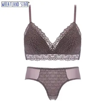 

Wire Free Unlined Bralette Underwear Women Bra And Panty Set Summer Original Design French Style 2020 Lingerie Women's Intimates