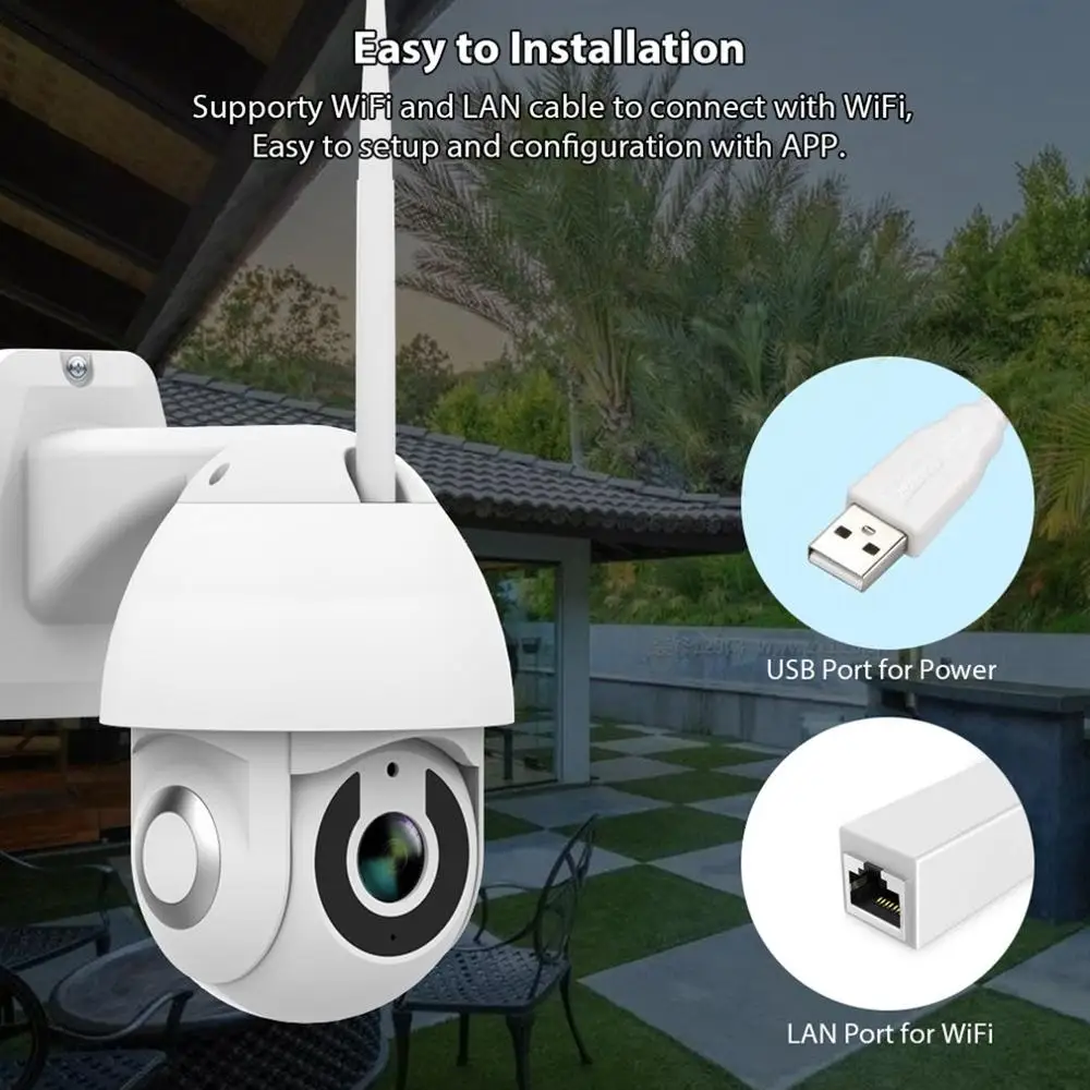 Wireless IP Camera Hd Outdoor Waterproof Wifi Smart Ball Machine Surveillance Camera Security IP Camera US EU UK AU