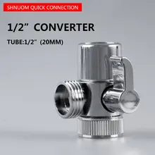 Alloy 1/2 Tube Single Cut Valve Diverter Switch 20MM Water Divider Conversion Faucet Water Inlet Accessories New Kitchen Tool