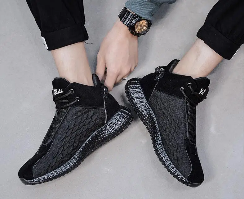 Мужские модные кроссовки Flyknit с дышащей сеткой; повседневная спортивная обувь; мужские вулканизированные кроссовки на платформе; кроссовки для бега