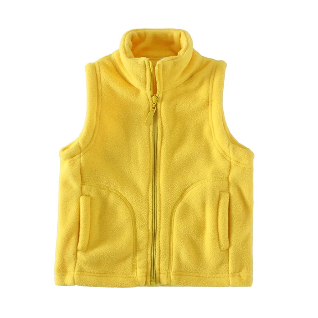 New Style Children Waistcoats Winter Girl Boys Baby Solid Warm Coats Vest Comfy Zipper Thick Hoodie Outerwear jaquetas infantil