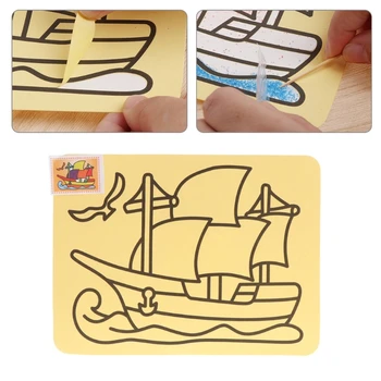

Color Sand Painting Creative Art Yellow Paper Drawing Tools Crafts Kids Toy WXTA