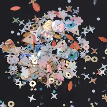 

15g Mix Color Korean Rice Yellow Nail Glitter Mix Ultrathin Laser Sequins Nails Art Decoration PVC Sequins Stickers For Craft
