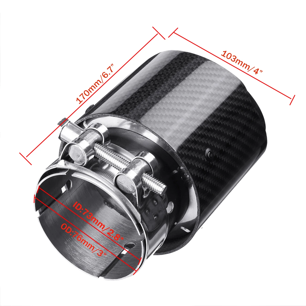 

Hot Sale Universal 76-101mm Stainless Steel Glossy Matte Blue Carbon Fiber Rear Exhaust tip End pipe