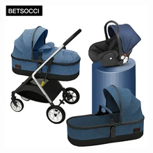 BETSOCCI-cochecito de bebé 2 en 1/ 3 en 1, carrito de bebé portátil de viaje, plegable, coche de paisaje alto para bebé recién nacido