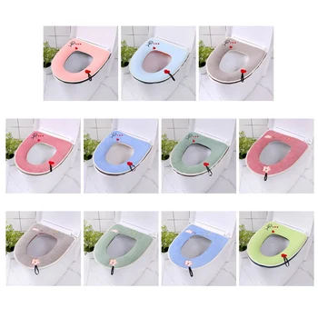 

Handle Toilet Seat Cover Household Decoration Universal Winter Thick Toilet Seat Zipper Bathroom Accessories