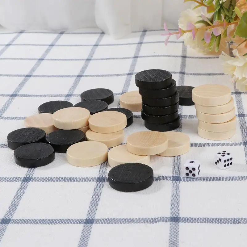 Tanio 30 sztuk drewniane warcaby warcaby Backgammon szachy sklep